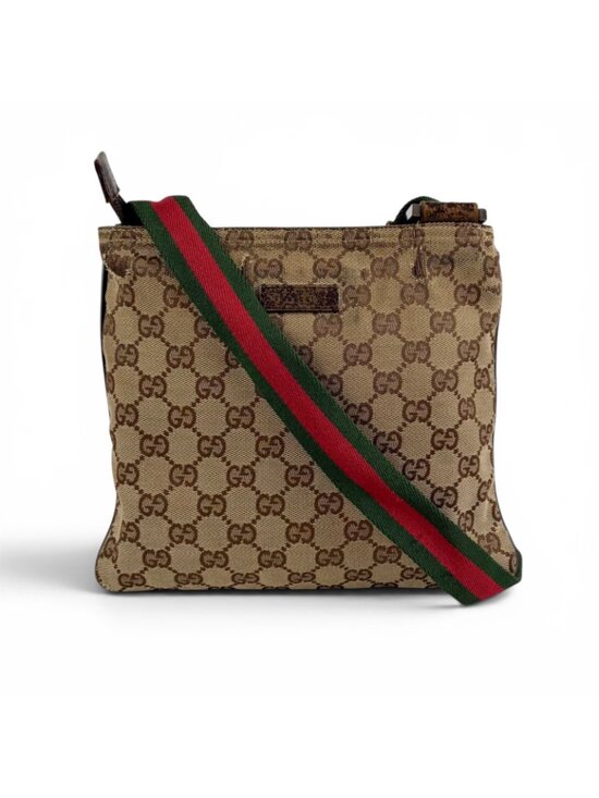 Gucci Brown GG Supreme Canvas Sherry Line Shoulder Bag Gucci Sherry Line Shoulder Bag Cross GG Canvas Brown